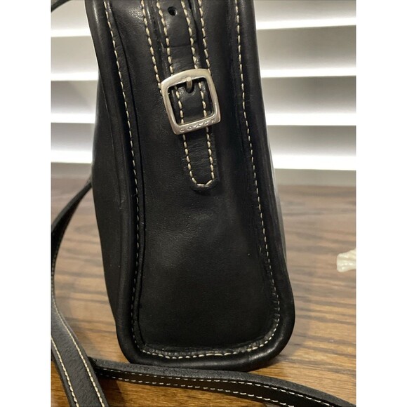 Y2K Vtg Coach Bellini Mini Black Leather Crossbody Camera Purse Bag - Picture 3 of 11